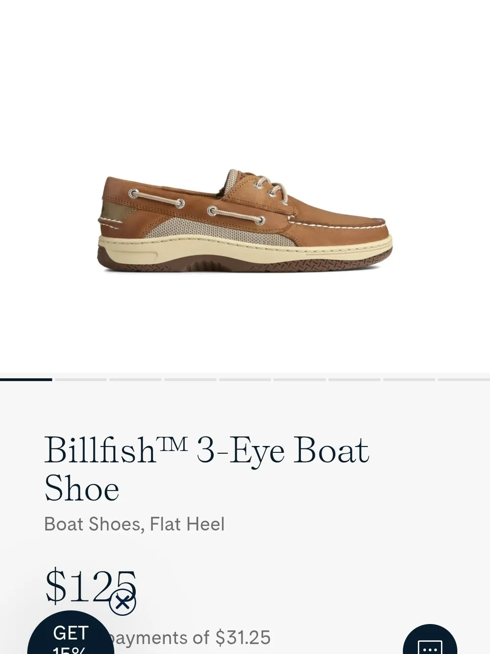 Sperry Billfish 3-Eye Boat Shoe in Brown and Cream - Men's 11